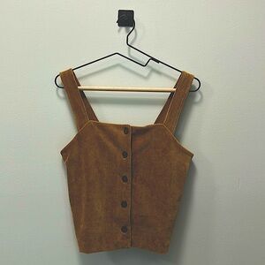 NWOT Madewell Texture & Thread Velvet Corduroy Button-Front Top. Size S